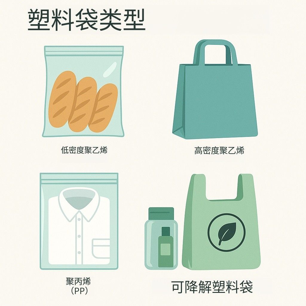 常見塑料袋類型示意圖